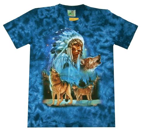 T Shirt Wolf H Uptling Gr S M L Xl W Lfe Western Biker Native Cowboy