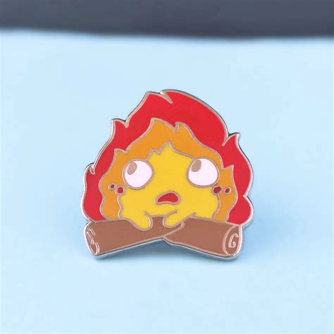 Kawaii Calcifer Burning Flame Hard Enamel Pin Cute Howl S Moving Castle