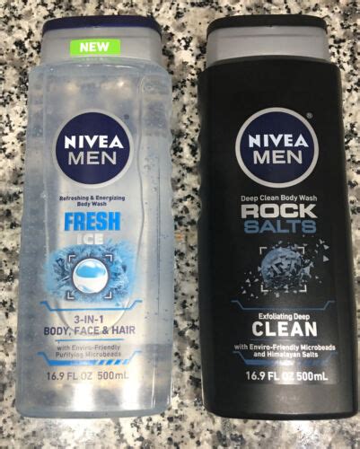 Nivea Men Fresh Ice AND Rock Salts Exfoliating Deep Clean Body Wash 16