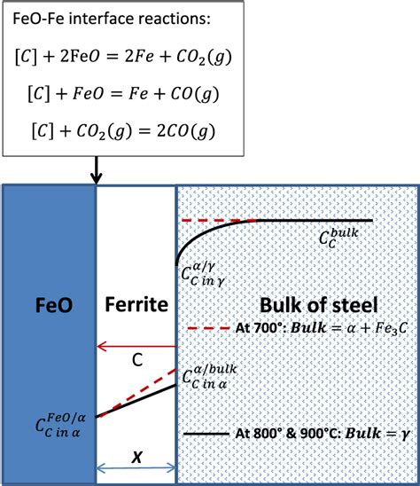 Decarburization process at 700–900 °C when a ferrite layer formed at... | Download Scientific ...