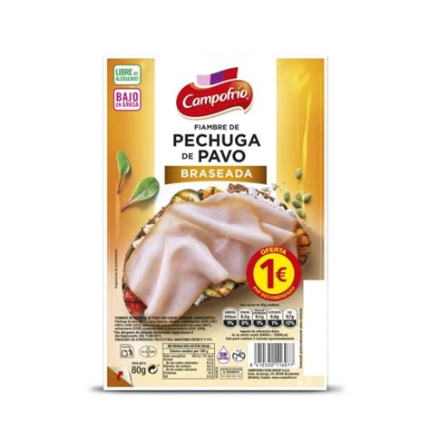 Pechuga De Pavo En Lonchas Braseada Campofr O Sin Gluten Sin Lactosa