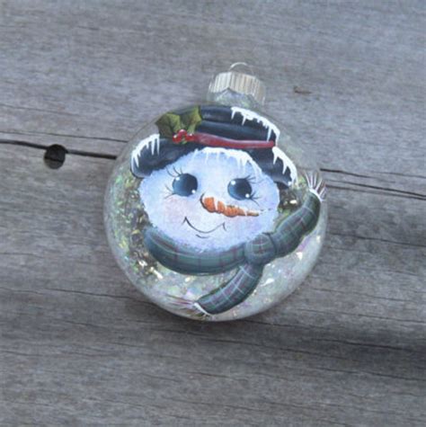 Hand Painted Snowman Christmas Ornament - Etsy