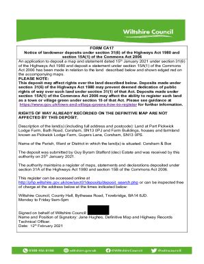 Fillable Online Php Wiltshire Gov Form Ca Notice Of Landowner