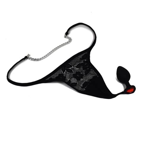 Amazon Sexy Panties With Butt Plug Butt Plug Underwear With Chain Anal Silicone Crystal