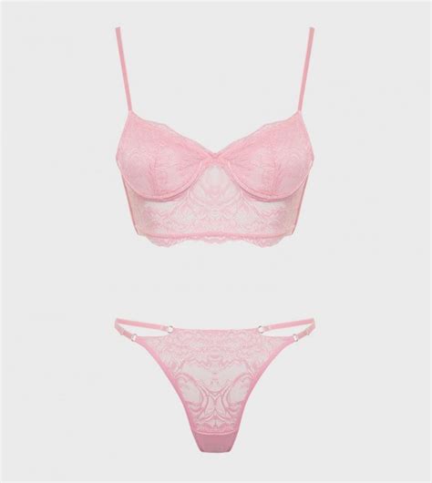 Buy Trendyol Lace Trim Cupless Lingerie Set In Pink 6thStreet UAE