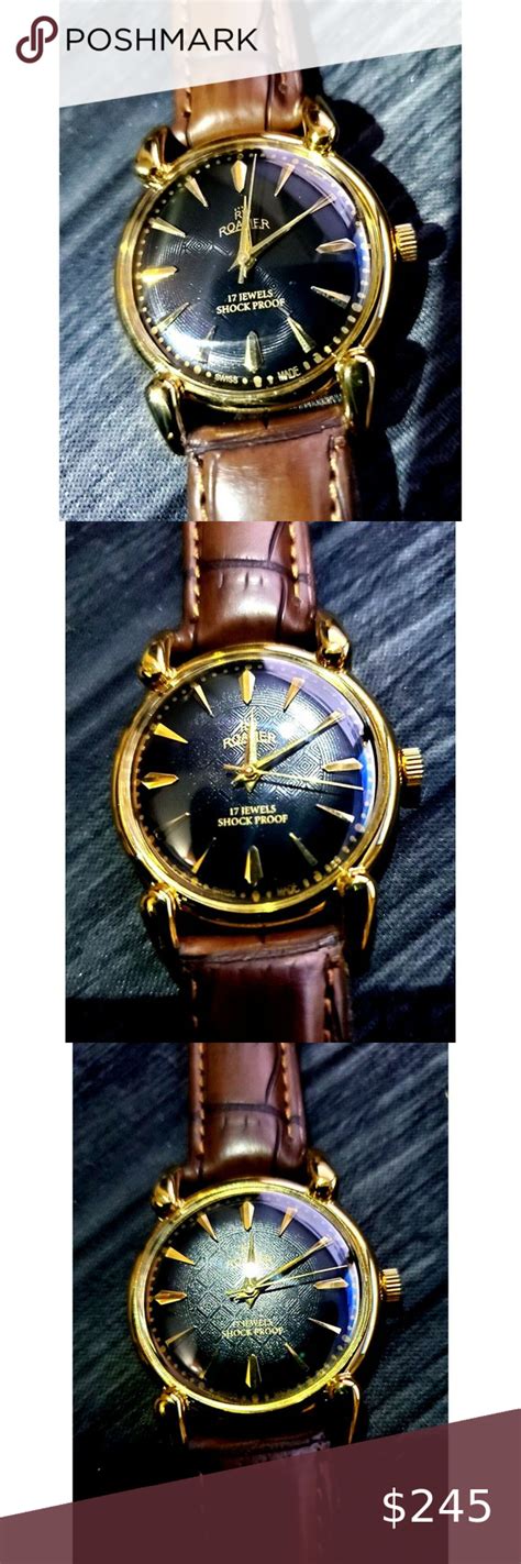 RARE Roamer Brevete Mechanical Swiss Watch Restored Serviced GLD BLK