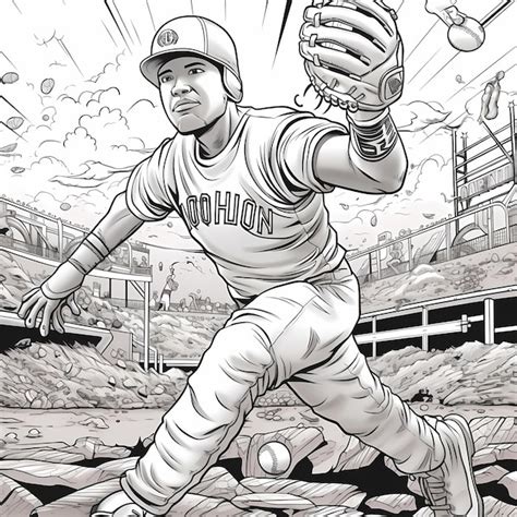 Premium AI Image Bold And Vibrant Comic Book Inspired Baseball