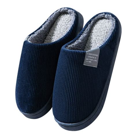 Mens Heated Slippers Microwave Mens For Men House Warm Slip Soft Plush ...