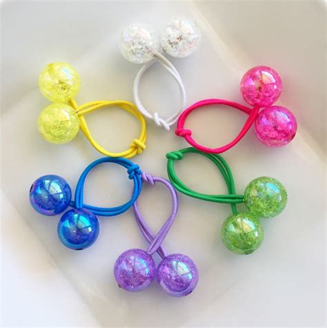 Double Ball Ponytail Holders Hair Ties Colorful By Bornbrilliant