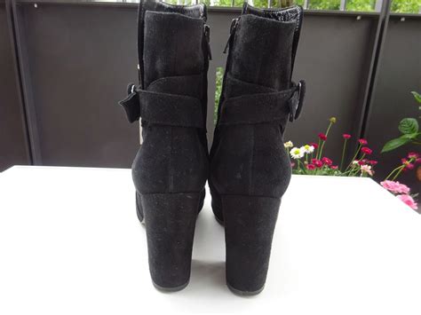 Navyboot Damen Luxus Schuhe Stiefeletten Wildleder Schwarz Italy Gr