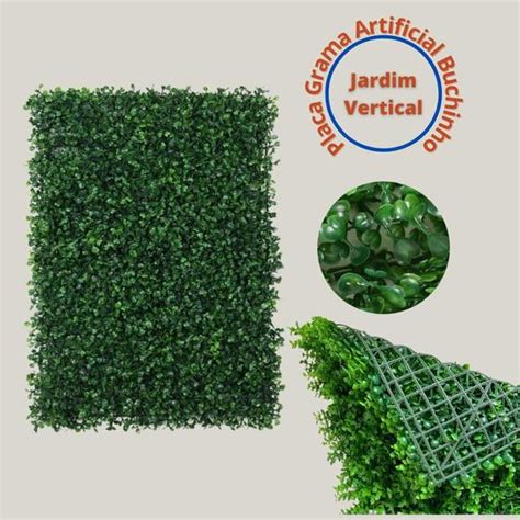 Placa Buchinho Grama Artificial Jardim Vertical Parede 40x60 Cumaru