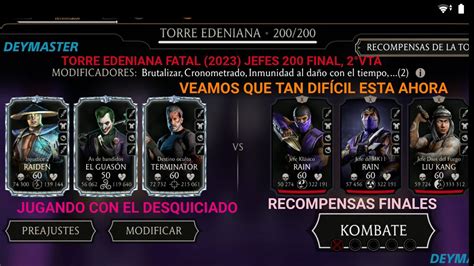 Torre Edeniana Fatal Jefes Final Vta Recompensas Finales