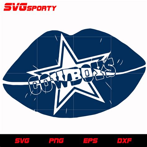 Dallas Cowboys Lips Svg Nfl Svg Eps Dxf Png Digital File Svg Sporty