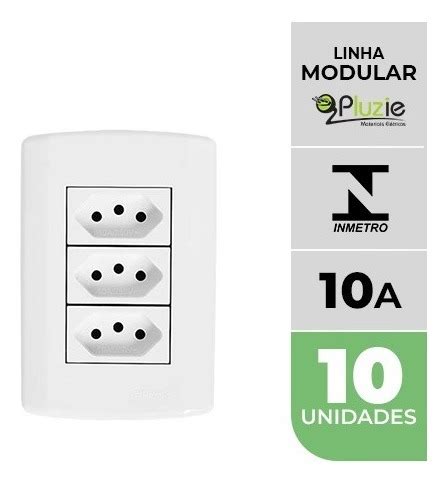 Kit Tomadas Triplas A V X Tomadas Pluzie Modular