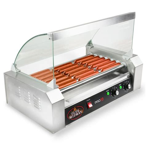 Olde Midway Electric 18 Hot Dog 7 Roller Grill Cooker Machine 900 Watt