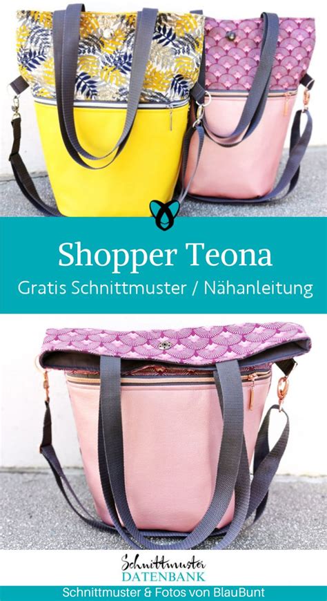 Shopper Tasche nähen Kostenlose Schnittmuster Datenbank