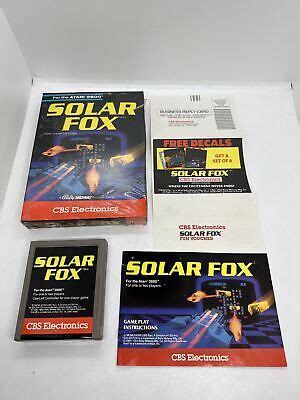 Solar Fox Atari Complete Box Manual Sticker Mail In Cello