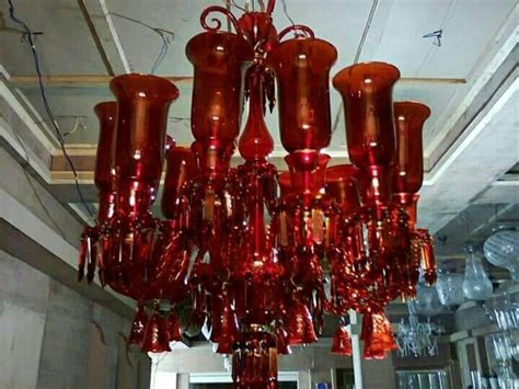 Glass Shaded Crystal Red Colour Chandelier at Rs 115000/piece in Mumbai ...