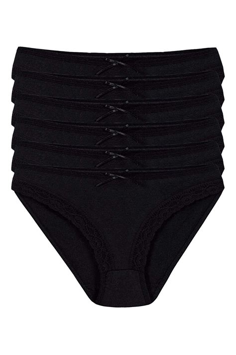 Kadın Siyah lı Paket Likralı Dantelli Bikini Külot