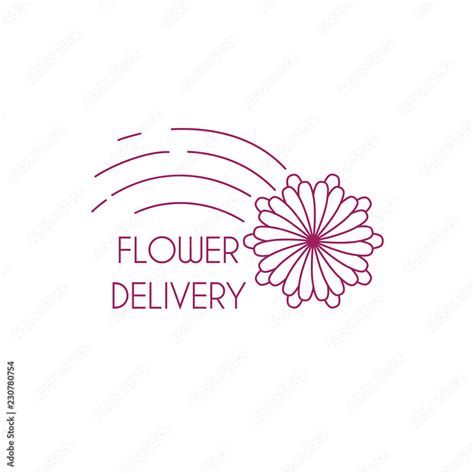 fast flower delivery linear logo vector illustration Stock Vector ...