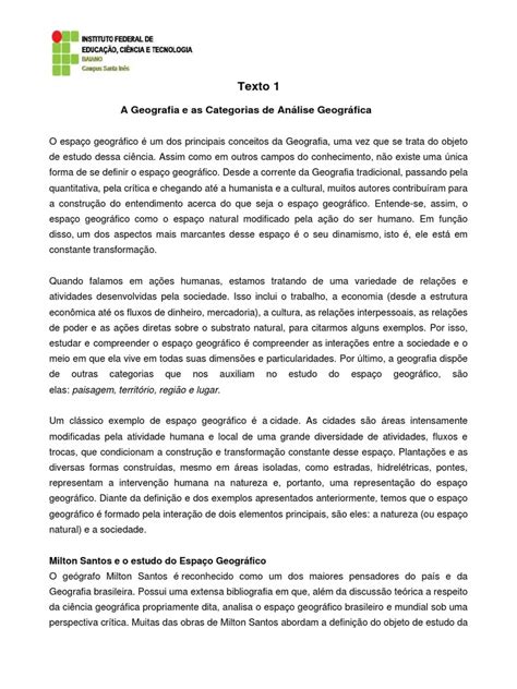 Categorias de Análise Da Geografia | PDF | Geografia | Paisagem