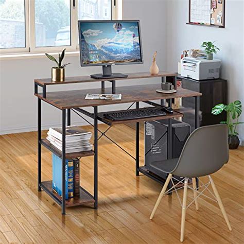 Yoleny Inch Computer Desk Modern Home Office Desks With Open Storage