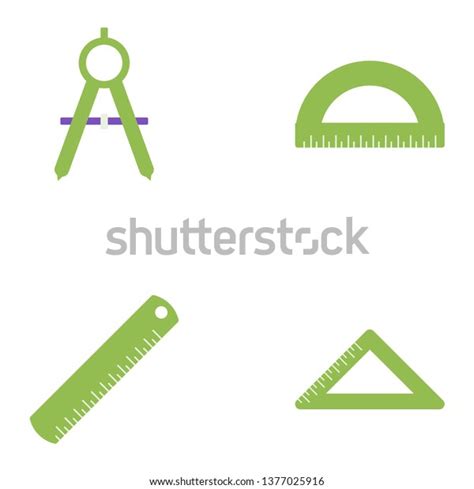 Compass Ruler Set Square Protractor Vector Stock Vector Royalty Free 1377025916 Shutterstock