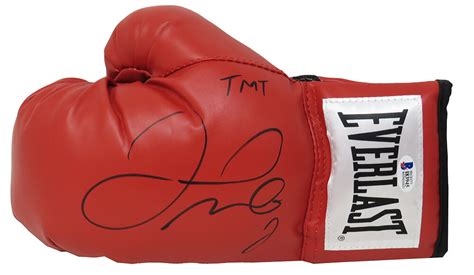 Floyd Mayweather Jr Signed Everlast Red Boxing Glove W Tmt Beckett