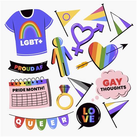 Free Vector Flat Pride Month Lgbt Elements Collection