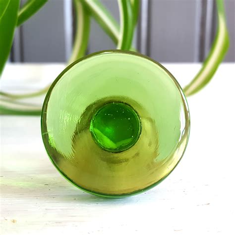 Dörrknopp Grön Glas Mässing Retro Retrolivet