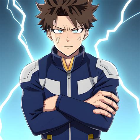 My Hero Academia Male Oc With Brown Hair And Brown Eyes And Blue Arthub Ai