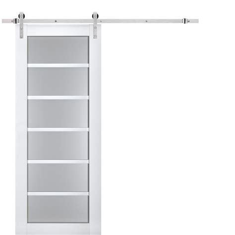 SARTODOORS Veregio Frosted Glass Paneled Wood Barn Door Wayfair