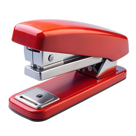 Red stapler with silver mechanism, cut out transparent 49099481 PNG