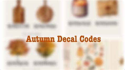 Autumn Decal Codes Youtube