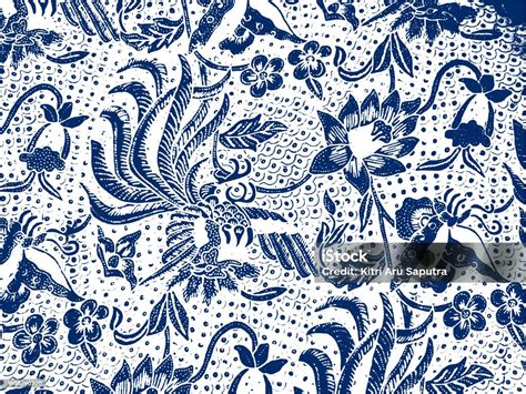 Blue Floral Batik Pattern Stock Illustration Download Image Now