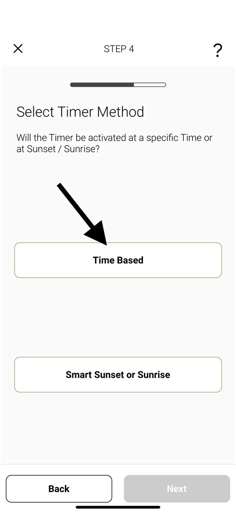 How to access the Hidden/Showroom timer feature in the app: