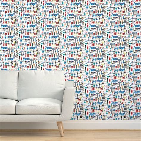 At the airport Wallpaper | Wallpaper, Textured walls, Spoonflower wallpaper