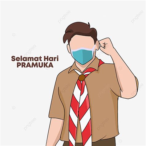 Selamat Hari Pramuka Gerakan Indonesia Saluting Character Cartoon