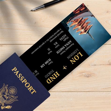 Pack 6 Editable Boarding Pass Template Canva Boarding Pass Etsy