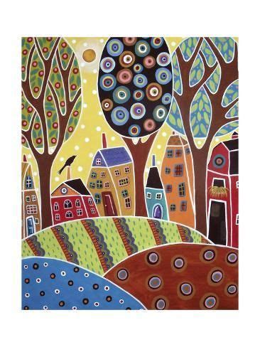 Houses Barn Landscape Giclee Print Karla Gerard Art