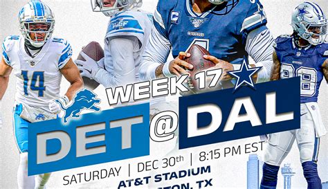 Lions vs. Cowboys: How to watch, listen, stream the Week 17 game