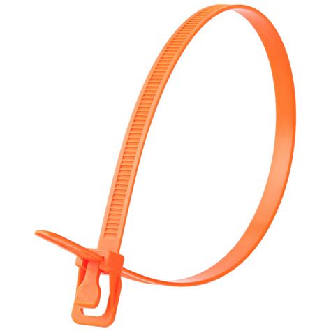 Retyz Fluorescent Orange In Lg Releasable Cable Tie Ep Wkt