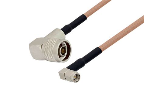 N Male Right Angle To SMA Male Right Angle Cable 24 Inch Length Using