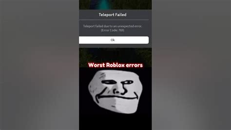 The Worst Roblox Errors ⚠️ Foryou Edit Error Error1001 Roblox Troll Youtube