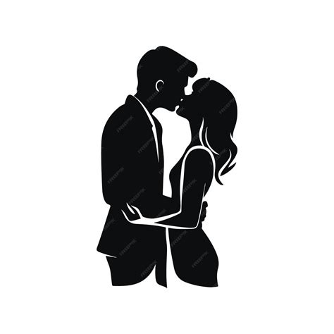 Premium Vector Man Woman Couple Kissing Silhouette