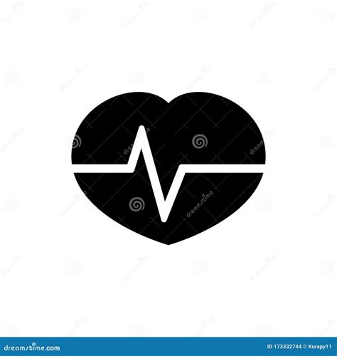 A Cardiogram. Black Heartbeat Icon Symbol Stock Illustration
