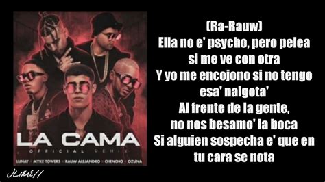 La Cama Remix Lunay Ozuna Myke Towers Rauw Alejandro Chencho