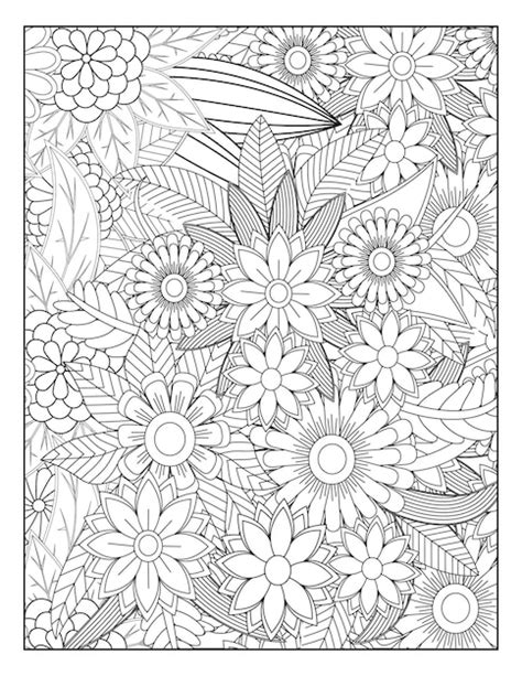 Coloriages Floraux Pour Adultes Vecteur Premium