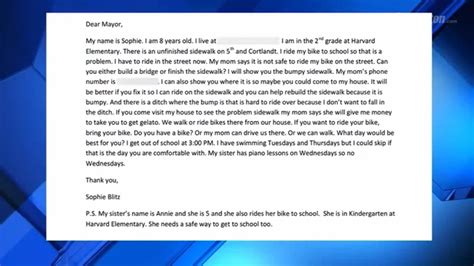 8 Year Old Girl Writes Cute Letter Asking Mayor Turner To Fix