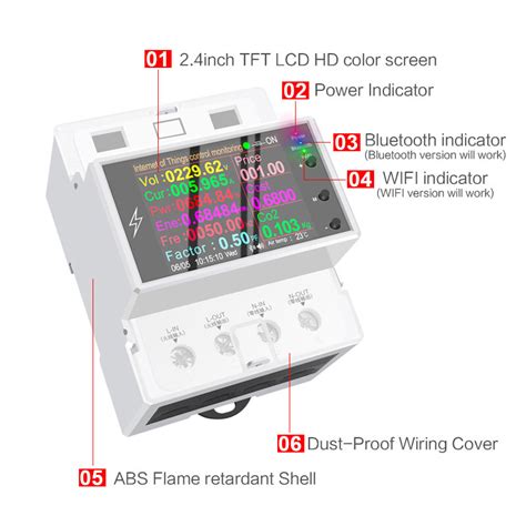 AT4PW 100A Tuya WIFI Din Rail Smart Switch Remote Control AC 220V 110V